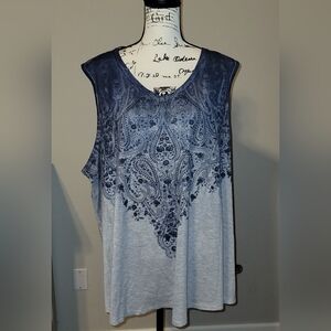 Cato Blue Gray Sleeveless Tank Top
